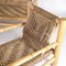 Living Room Set in Woven Rush and Wood by Audoux Minet, 1960s, Set of 3, Image 4