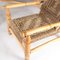 Living Room Set in Woven Rush and Wood by Audoux Minet, 1960s, Set of 3, Image 6