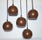 Mid-Century Danish Brown Bubble Pendant Lamps from E.S.Horn, 1970s, Set of 5 1