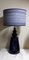 Large Vintage German Table Lamp with Blue Ceramic Foot, 1970s 1