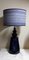 Large Vintage German Table Lamp with Blue Ceramic Foot, 1970s, Image 1