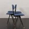 Vintage Italian Dining Chairs in Blue Boucle Fabric, 1960s, Set of 4 4