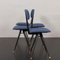 Vintage Italian Dining Chairs in Blue Boucle Fabric, 1960s, Set of 4, Image 4