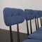 Chaises de Salle à Manger Vintage en Tissu Bleu Bouclé, Italie, 1960s, Set de 4 7