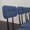 Italienische Vintage Esszimmerstühle aus blauem Boucle Stoff, 1960er, 4 . Set 7