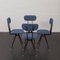Vintage Italian Dining Chairs in Blue Boucle Fabric, 1960s, Set of 4 2