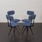 Chaises de Salle à Manger Vintage en Tissu Bleu Bouclé, Italie, 1960s, Set de 4 1