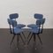 Vintage Italian Dining Chairs in Blue Boucle Fabric, 1960s, Set of 4 1