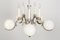 Lámpara de araña Art Déco de latón niquelado, años 20, Imagen 5
