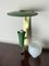 Italian Wall Lamp in Green Aluminum and Opaline Glass, 1950s 8