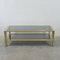 Vintage Chromed Metal and Gilded Brass Hollywood Regency Coffee Table, 1970s 1