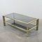 Vintage Chromed Metal and Gilded Brass Hollywood Regency Coffee Table, 1970s, Image 3