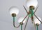 Italian 5-Light Chandelier with Opaline Glass Bulbs, 1950s 3