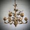 Italian Gilt Tole Chandelier with Acanthus Leaves, 2010s 1