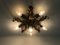 Lampada da soffitto a 6 luci con fogliame dorato di Li Puma Firenze, Italia, anni '60, Immagine 6