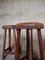 Swedish Workshop Stools in Pine and Leather, 1930s, Set of 2 6