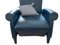 Dark Blue Leather Lounge Chairs and Stools from Walter Knoll / Wilhelm Knoll, Set of 4, Image 9