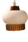 Rounded Hanging Window Lamp with Knob in Teak, 1960s, Image 1