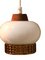 Rounded Hanging Window Lamp with Knob in Teak, 1960s, Image 2