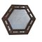 Espejo hexagonal vintage de madera, Imagen 1