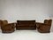 Sofa and Armchairs in Velvet and Brass from ISA Bergamo, 1950s, Set of 3 1