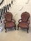 Victorian Carved Walnut Armchairs, 1860s, Set of 2 1