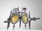 Wall Lights in Wrought Iron and Blown Glass, Set of 3 6