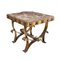Spanish Wrought Iron Side Table with Marble Top, Image 1