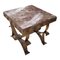 Spanish Wrought Iron Side Table with Marble Top, Image 3