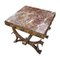 Spanish Wrought Iron Side Table with Marble Top 4