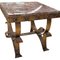 Spanish Wrought Iron Side Table with Marble Top 2