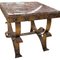 Tavolino in ferro battuto spagnolo con ripiano in marmo, Immagine 2