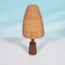 Scandinavian Table Lamp in Teak and Wicker, 1960s 10