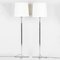 Chrome and White Fabric Floor Lamps, Set of 2 1