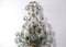 Large Italian Florentine Style Wall Sconce in Green Metal with Crystal Flowers, 1960s 4