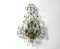 Large Italian Florentine Style Wall Sconce in Green Metal with Crystal Flowers, 1960s 1