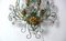 Large Italian Florentine Style Wall Sconce in Green Metal with Crystal Flowers, 1960s 3