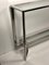 Art Deco Style Console Table in Stainless Steel and Top Glass, 2000s 2