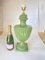 Lámpara de mesa de cerámica verde de Lancel Paris, Francia, años 70, Imagen 16