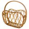 Mid-Century Modern Rattan Wicker Magazine Rack, Italy, 1960s 1