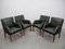 Green Leather Armchairs, Denmark, 1969, Set of 4 14