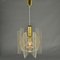 Lámpara colgante Mid-Century pequeña de vidrio acrílico transparente, alambre y latón, años 70, Imagen 9