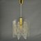 Lámpara colgante Mid-Century pequeña de vidrio acrílico transparente, alambre y latón, años 70, Imagen 13