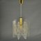 Small Mid-Century Modern Pendant Lamp in Clear Acrylic Glass, Wire and Brass, 1970s, Image 13