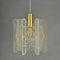 Small Mid-Century Modern Pendant Lamp in Clear Acrylic Glass, Wire and Brass, 1970s 14
