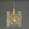 Small Mid-Century Modern Pendant Lamp in Clear Acrylic Glass, Wire and Brass, 1970s 10