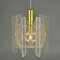 Small Mid-Century Modern Pendant Lamp in Clear Acrylic Glass, Wire and Brass, 1970s, Image 6