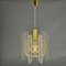 Small Mid-Century Modern Pendant Lamp in Clear Acrylic Glass, Wire and Brass, 1970s 7