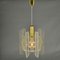 Small Mid-Century Modern Pendant Lamp in Clear Acrylic Glass, Wire and Brass, 1970s, Image 7