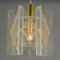 Small Mid-Century Modern Pendant Lamp in Clear Acrylic Glass, Wire and Brass, 1970s 4